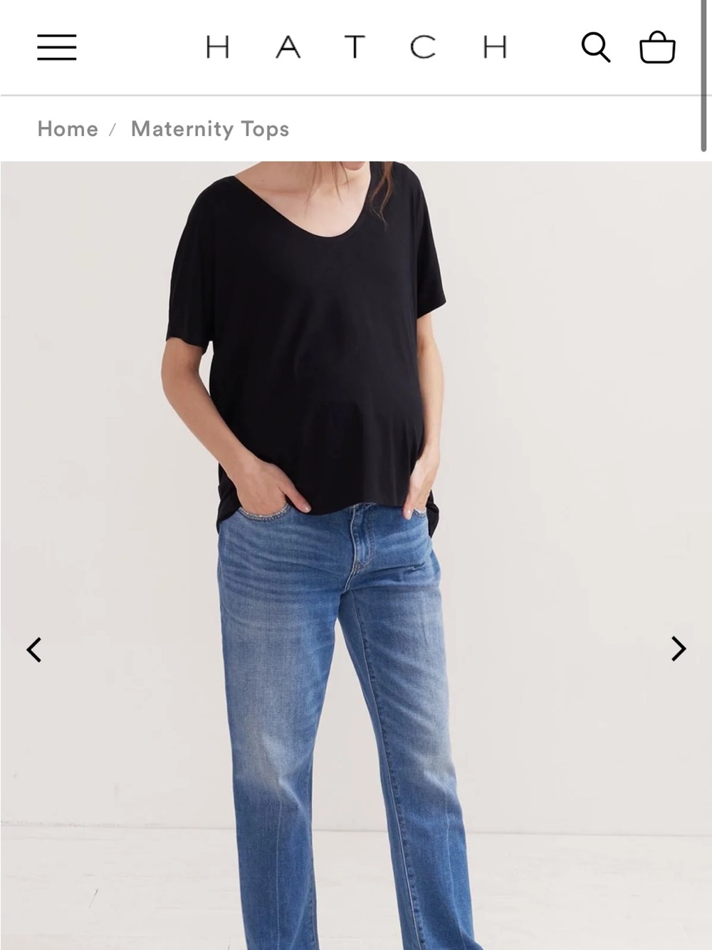 Hatch Maternity Perfect Vee Tee Black